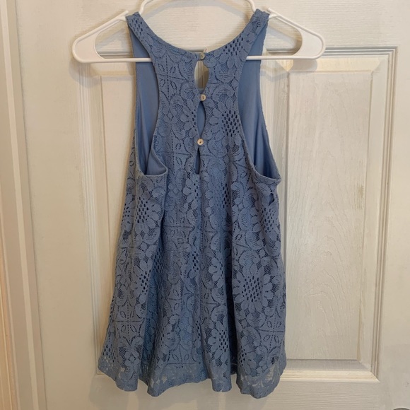 Baby Blue Lace Tank Top Size XS Francesca’s/Alya - Picture 6 of 7